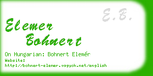 elemer bohnert business card